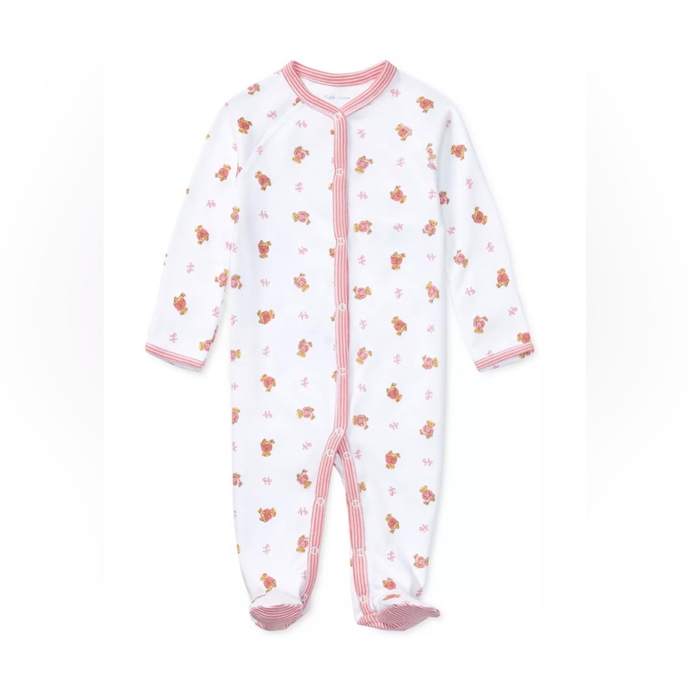 Baby Girls Polo Bear Cotton Coverall